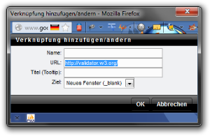 Verknüpfung hinzufügen/ändern Verknüpfung hinzufügen/ändern