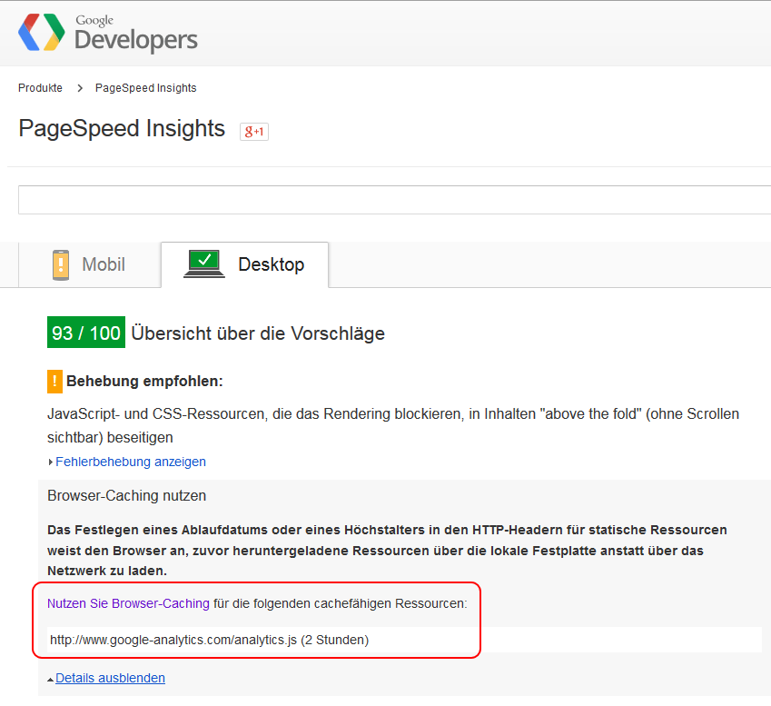 wäre schon schön wenn Google Analytics endlich mal PageSpeed Insights nutzen würde